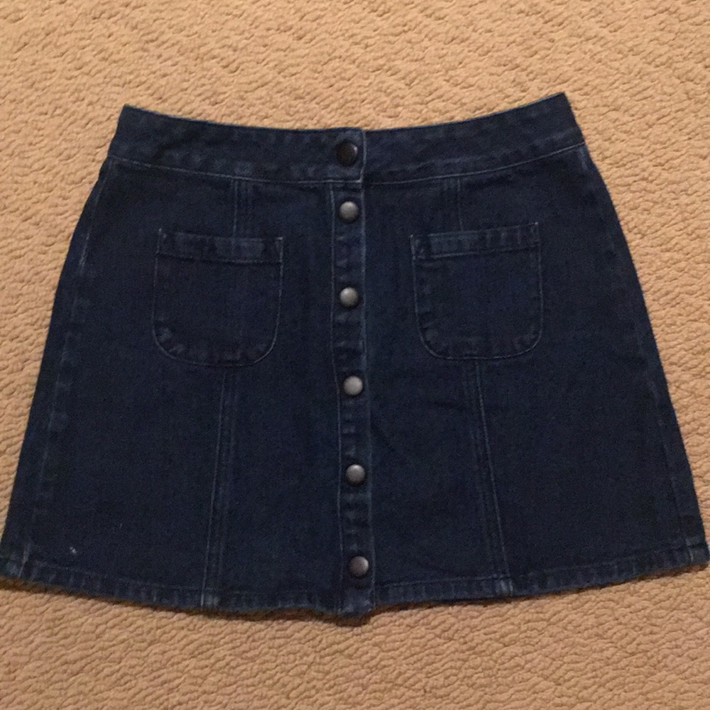 Brandy Melville dark wash denim mini skirt